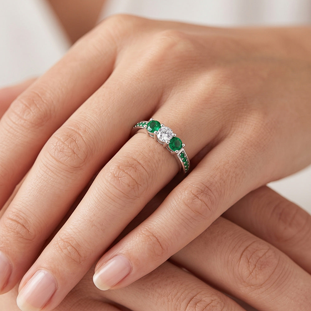Natural Diamond Ring 1.07ct - White Gold 14K