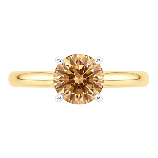 Natural Diamond Ring 1.25ct - Two Tone 14K Gold