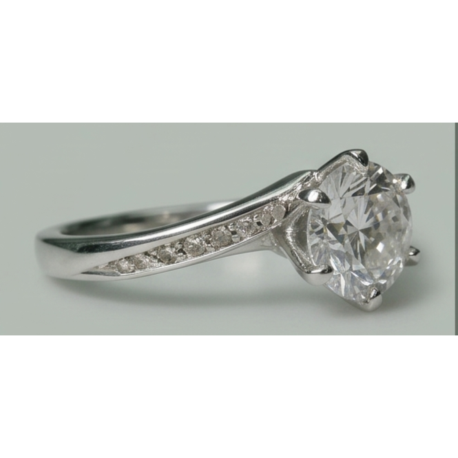 Natural Diamond Ring 1.36ct - White Gold 14K