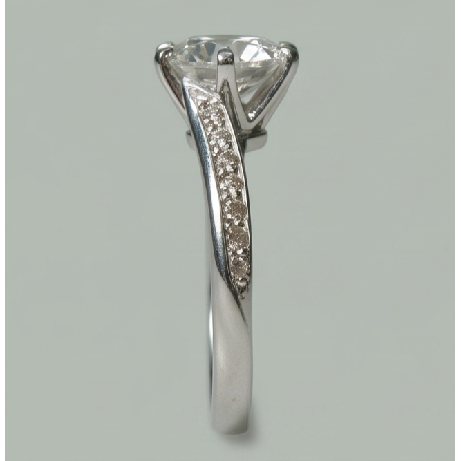 Natural Diamond Ring 1.36ct - White Gold 14K