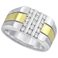 Natural Diamond Ring 1.50ct - Two Tone 14K Gold