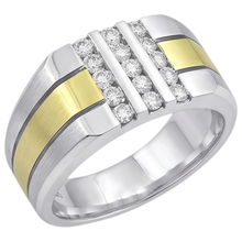 Natural Diamond Ring 1.50ct - Two Tone 14K Gold