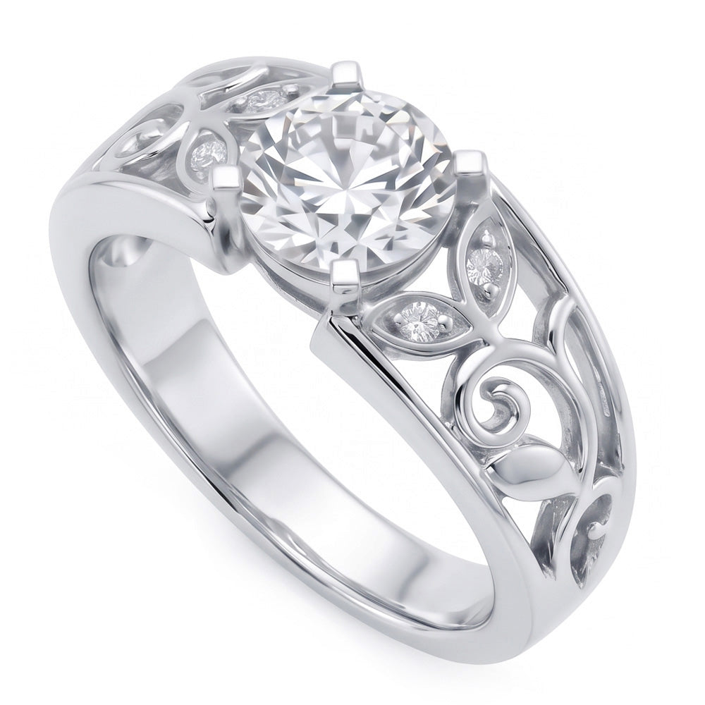 Natural Diamond Ring 1.50ct - White Gold 14K