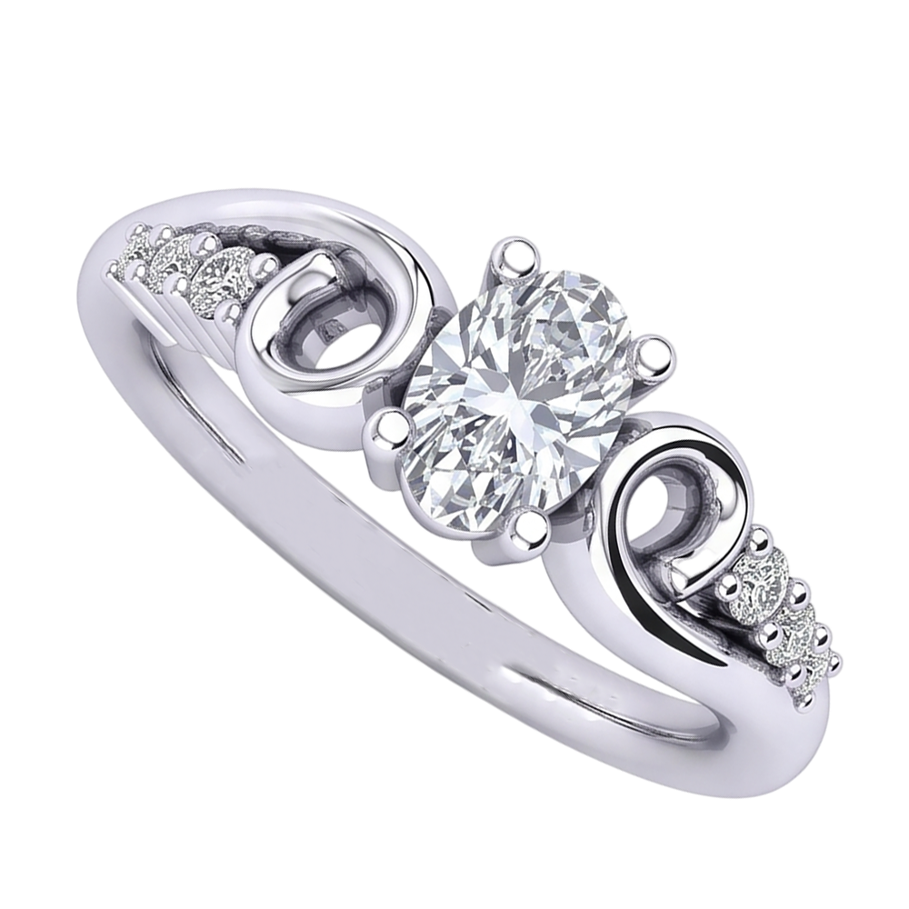 Natural Diamond Ring 1.50ct - White Gold 14K
