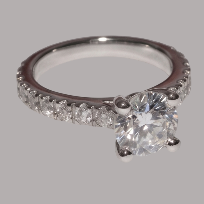 Natural Diamond Ring 1.50ct - White Gold 14K