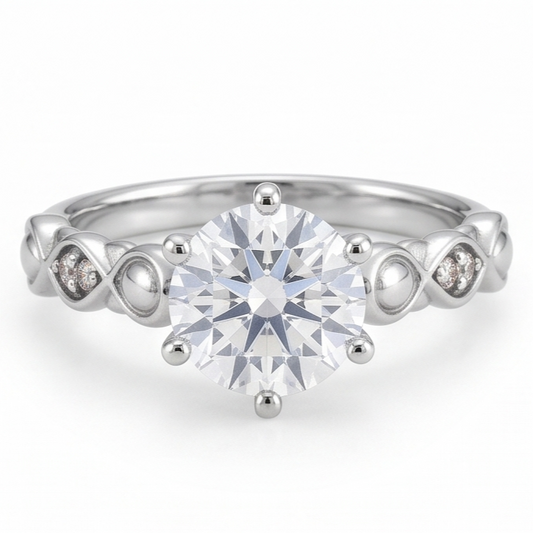 Natural Diamond Ring 1.57ct - White Gold 14K