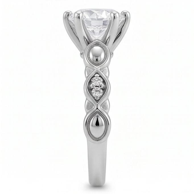 Natural Diamond Ring 1.57ct - White Gold 14K
