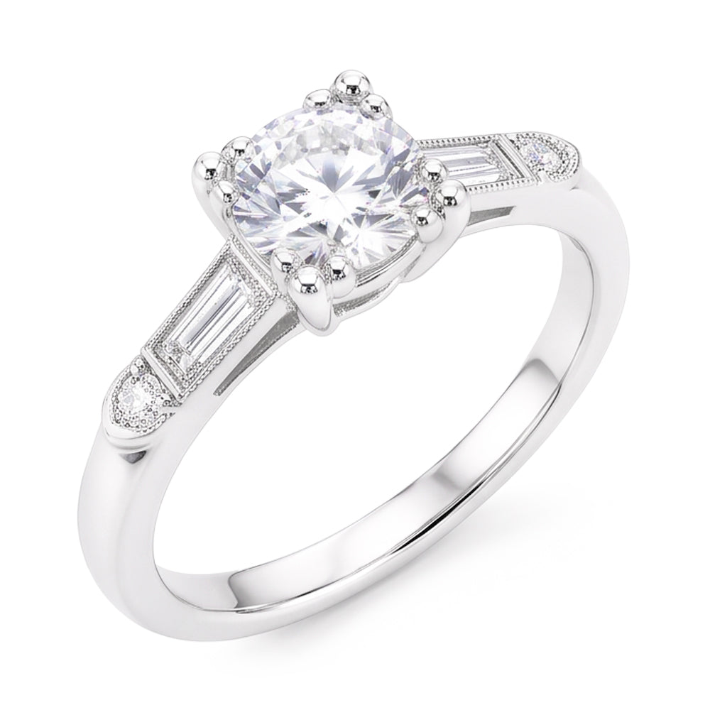 Natural Diamond Ring 1.60ct - White Gold 14K