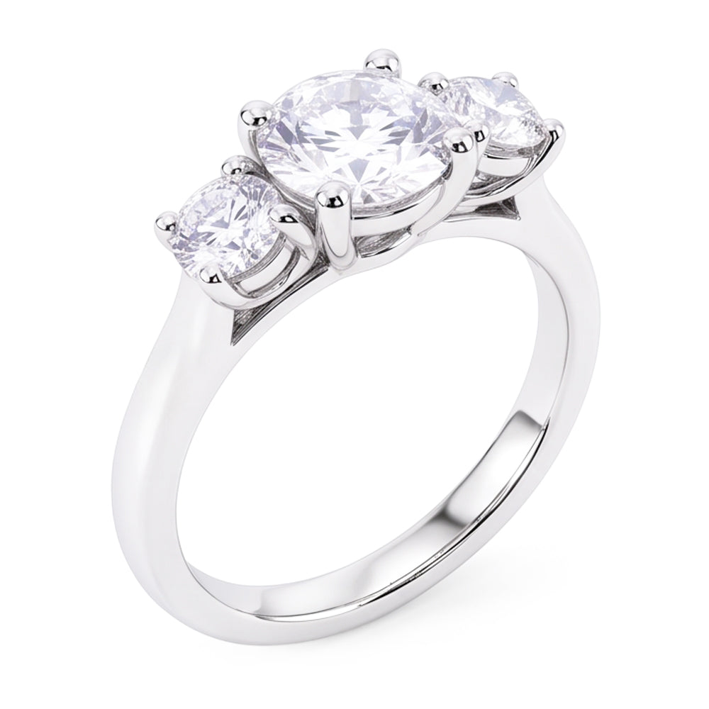 Natural Diamond Ring 1.60ct - White Gold 14K
