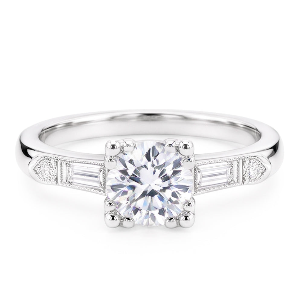 Natural Diamond Ring 1.60ct - White Gold 14K