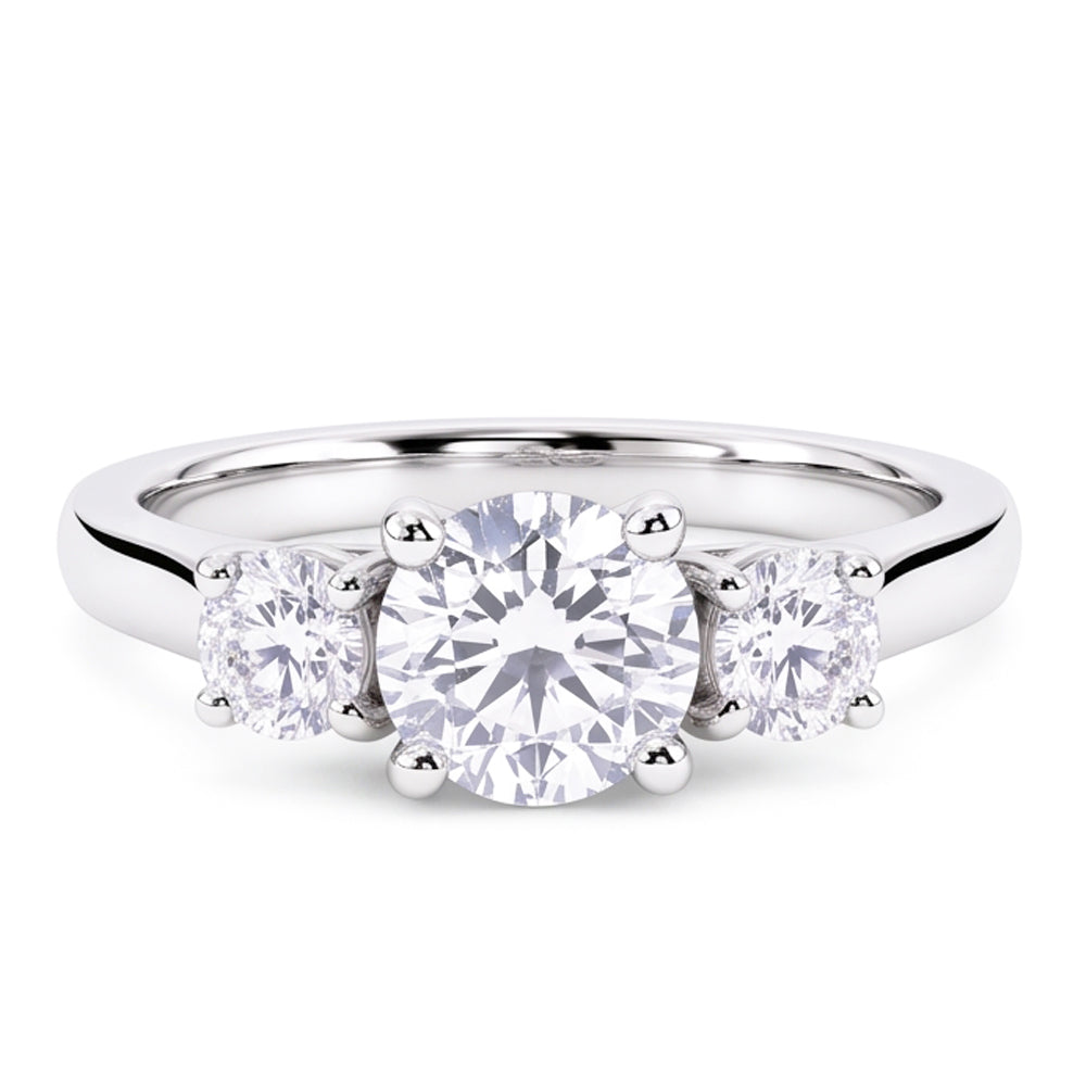 Natural Diamond Ring 1.60ct - White Gold 14K