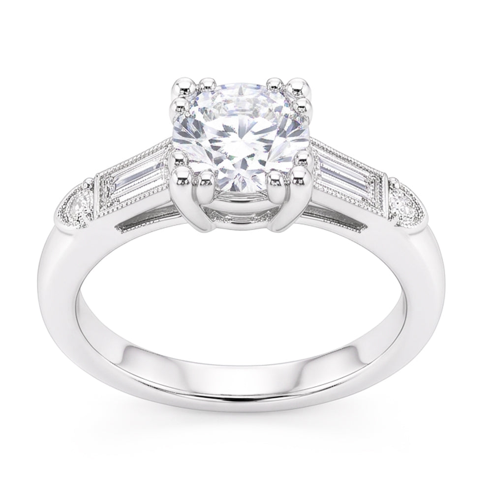 Natural Diamond Ring 1.60ct - White Gold 14K