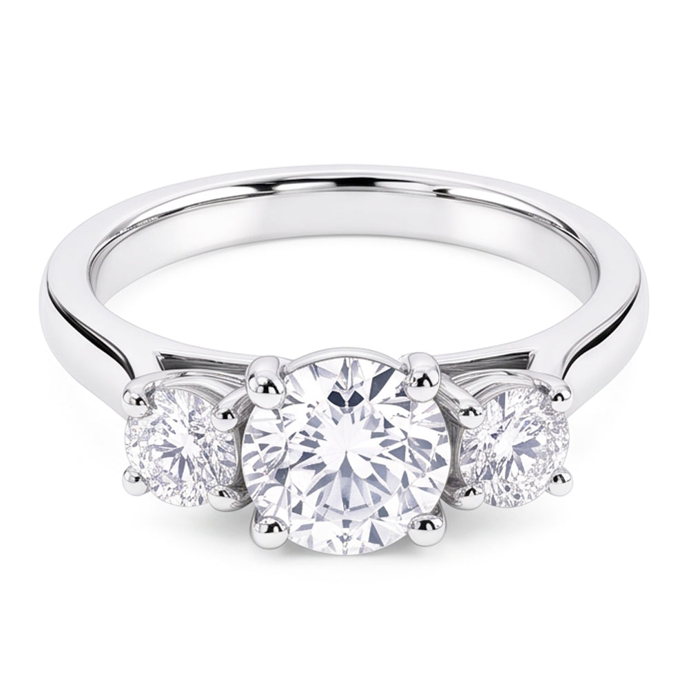 Natural Diamond Ring 1.60ct - White Gold 14K