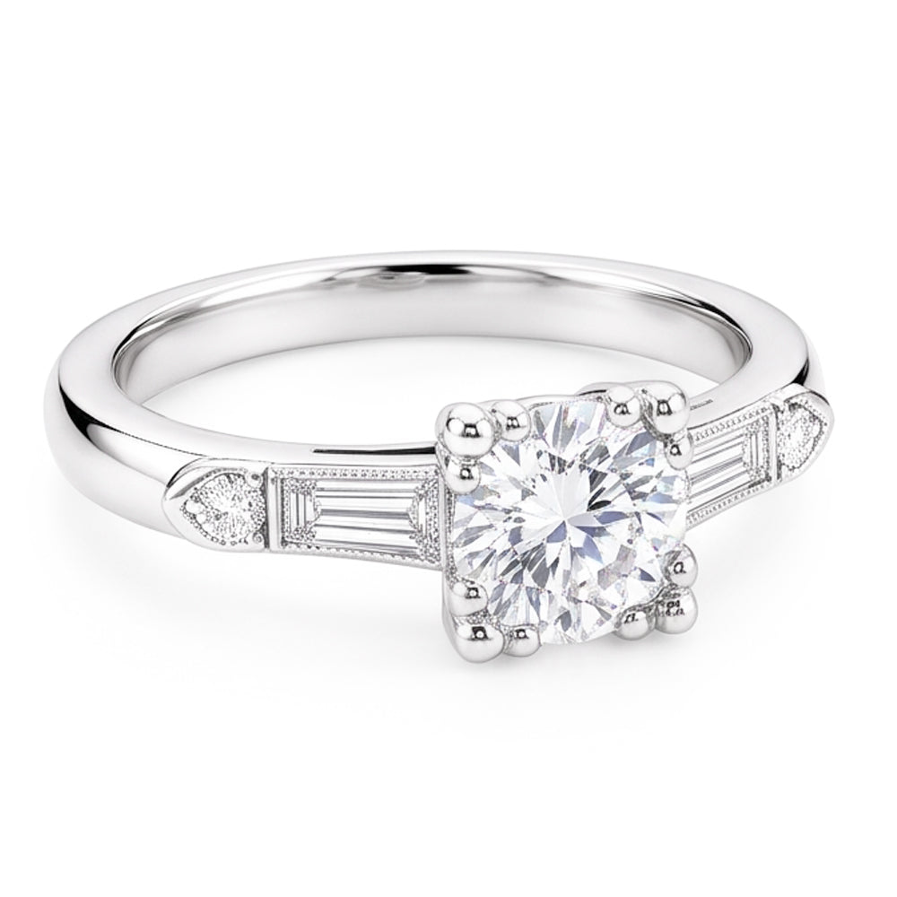 Natural Diamond Ring 1.60ct - White Gold 14K