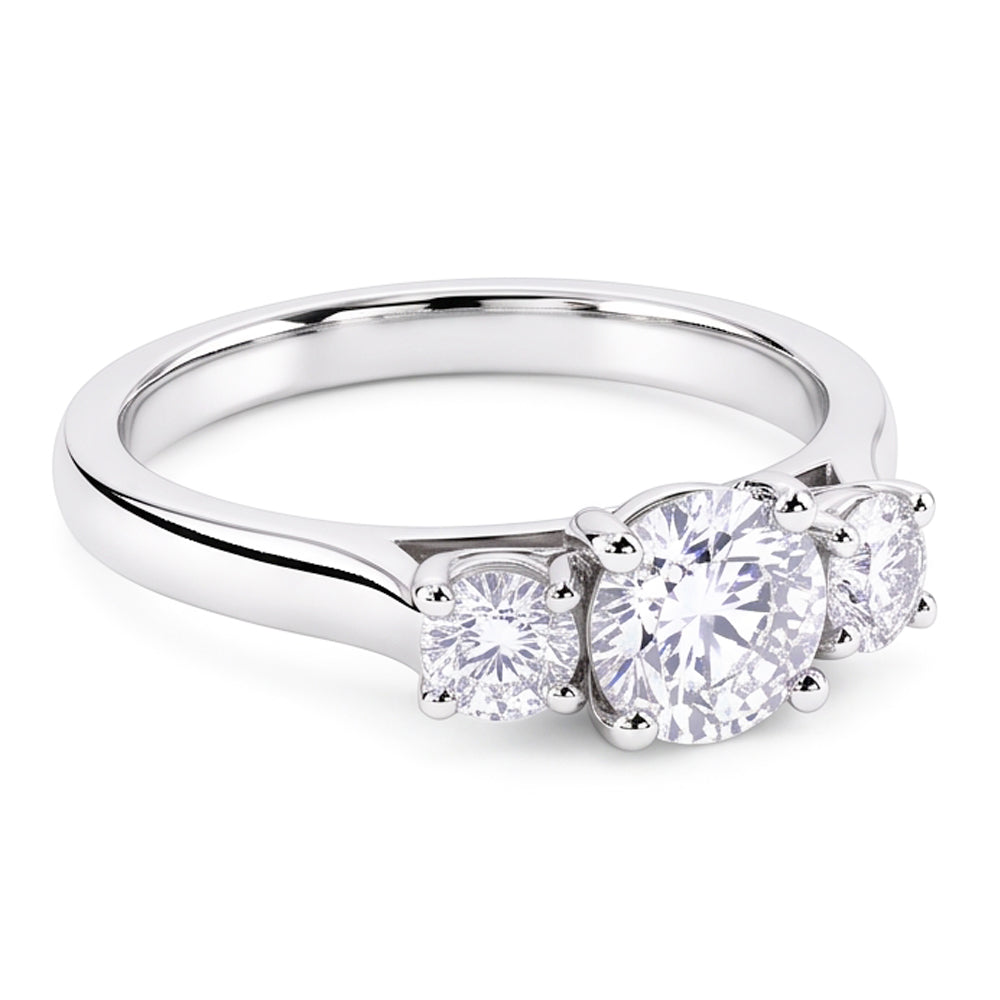 Natural Diamond Ring 1.60ct - White Gold 14K