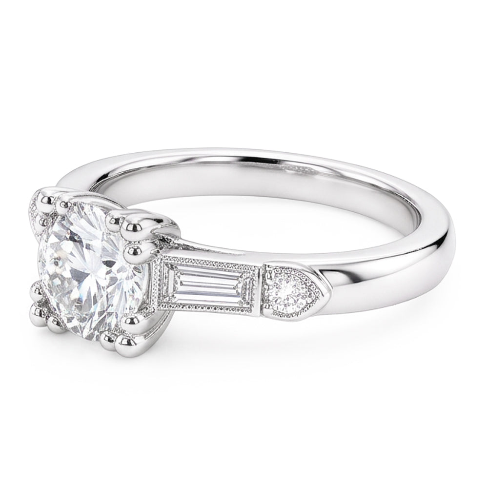 Natural Diamond Ring 1.60ct - White Gold 14K