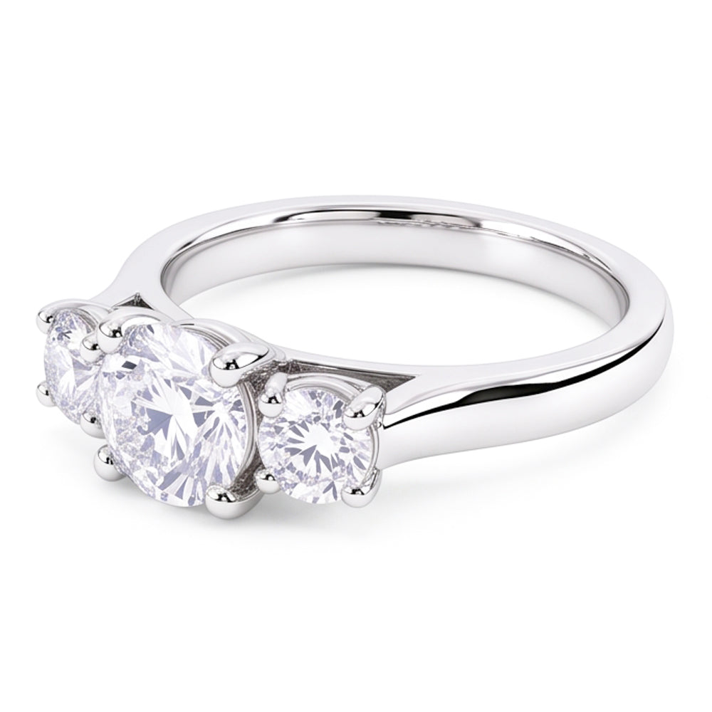 Natural Diamond Ring 1.60ct - White Gold 14K