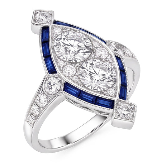 Natural Diamond Ring 1.75ct - White Gold 14K