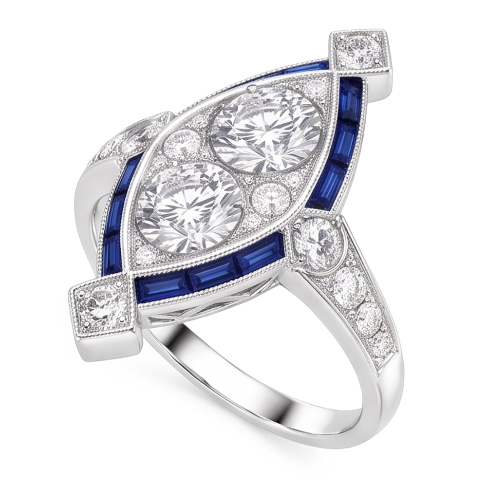 Natural Diamond Ring 1.75ct - White Gold 14K