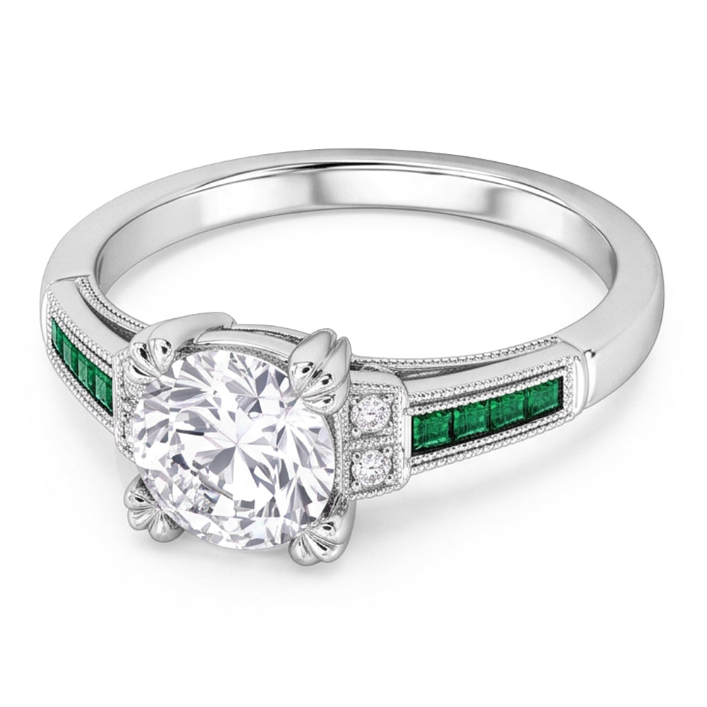 Natural Diamond Ring 1.75ct - White Gold 14K