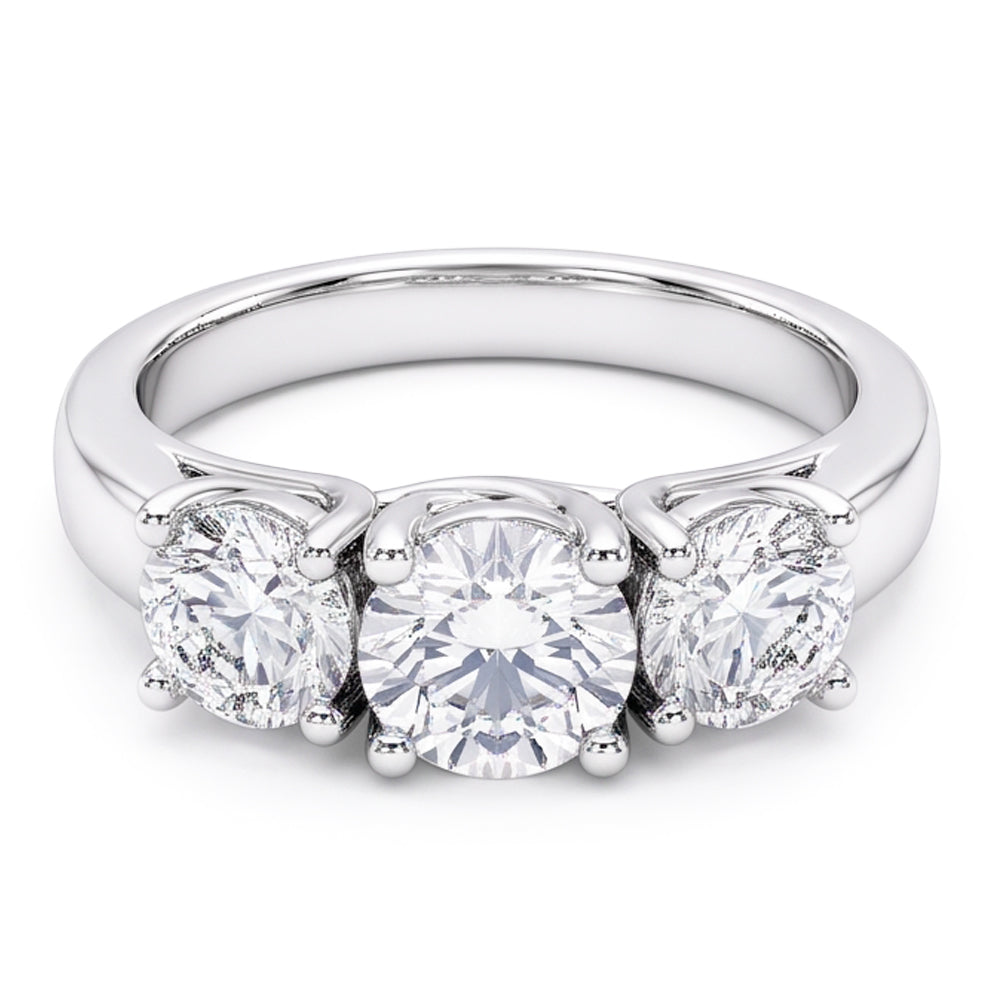 Natural Diamond Ring 2.10ct - White Gold 14K