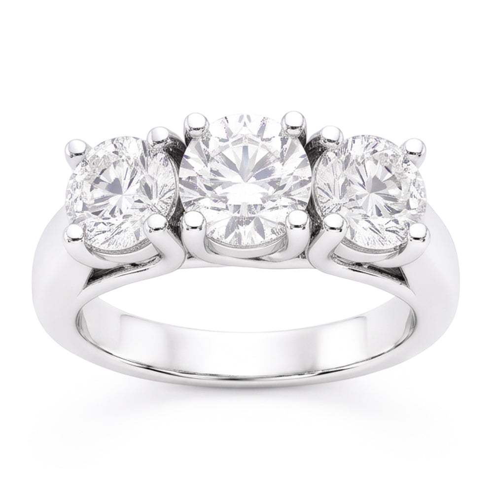 Natural Diamond Ring 2.10ct - White Gold 14K