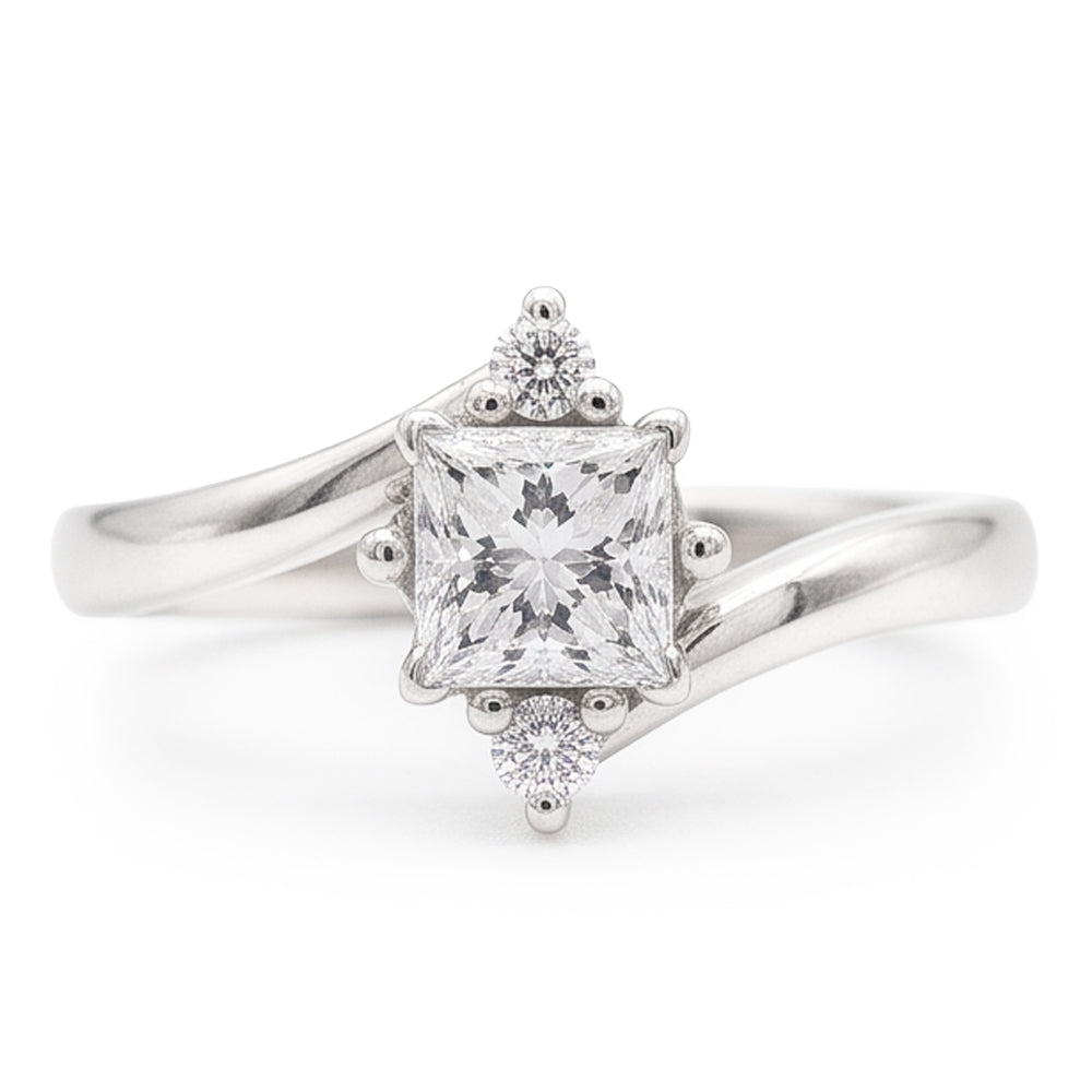 Natural Diamond Ring 2.20ct - White Gold 14K