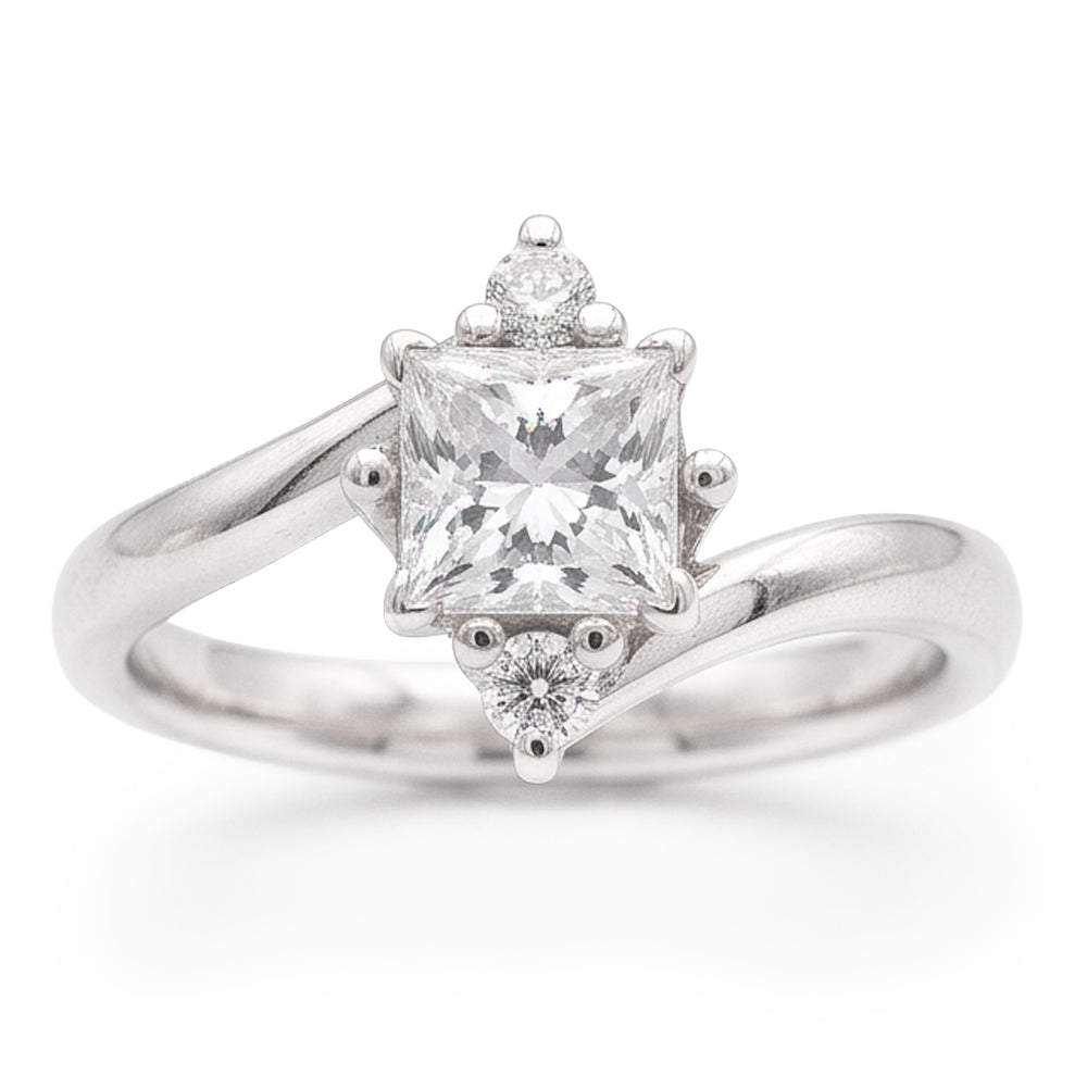 Natural Diamond Ring 2.20ct - White Gold 14K