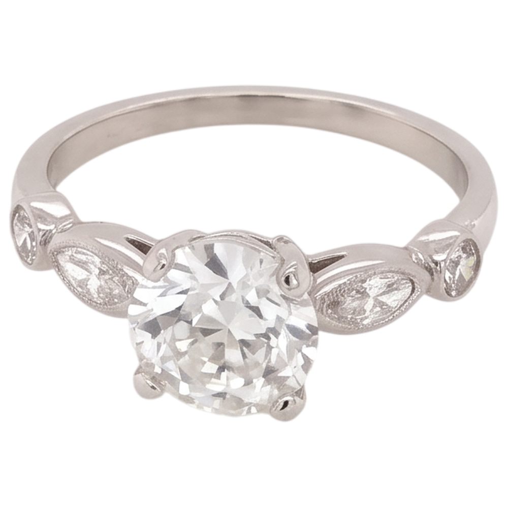 Natural Diamond Ring 2.25ct - White Gold 14K