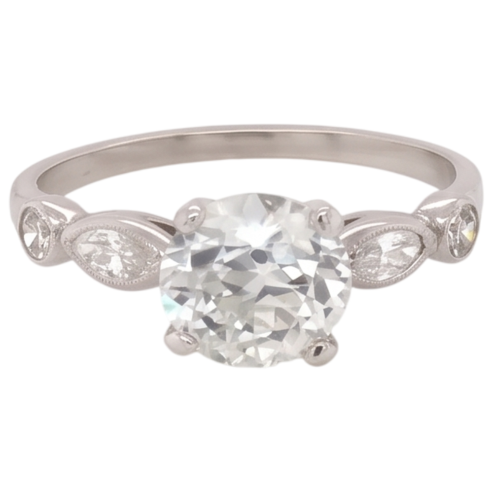 Natural Diamond Ring 2.25ct - White Gold 14K