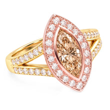 Natural Diamond Ring 2.50ct - Two Tone 14K Gold