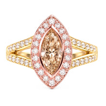 Natural Diamond Ring 2.50ct - Two Tone 14K Gold