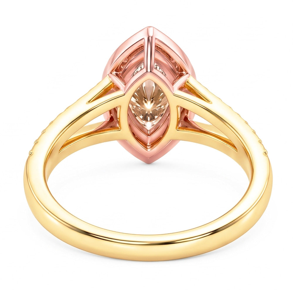Natural Diamond Ring 2.50ct - Two Tone 14K Gold