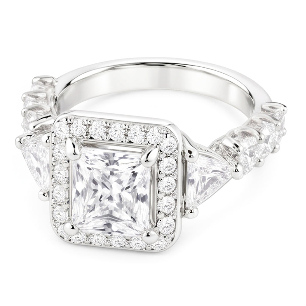 Natural Diamond Ring 2.50ct - White Gold 14K