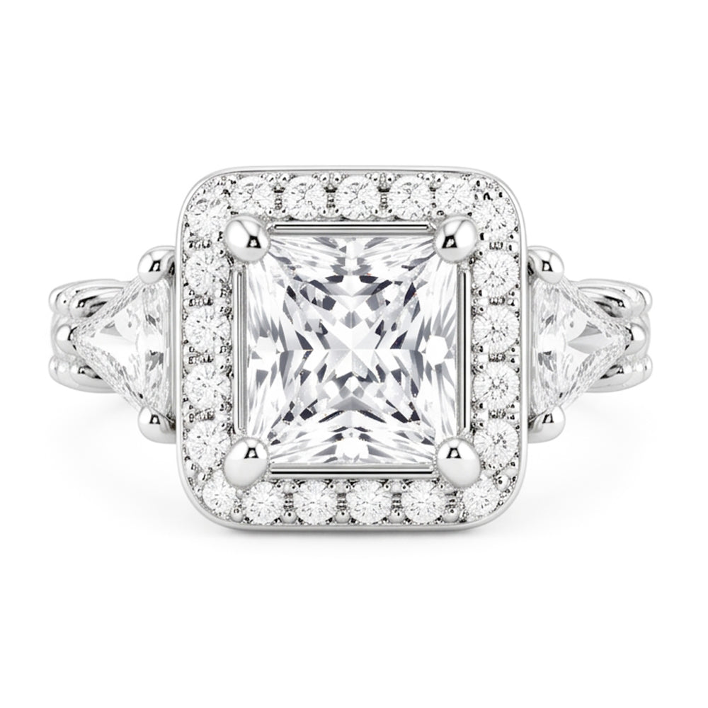 Natural Diamond Ring 2.50ct - White Gold 14K