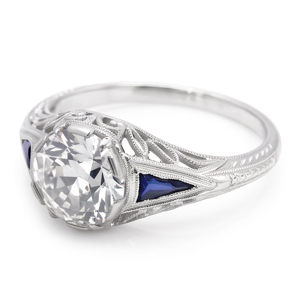 Natural Diamond Ring 2.50ct - White Gold 14K
