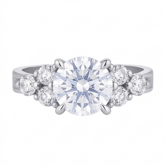 Natural Diamond Ring 2.60ct - White Gold 14K