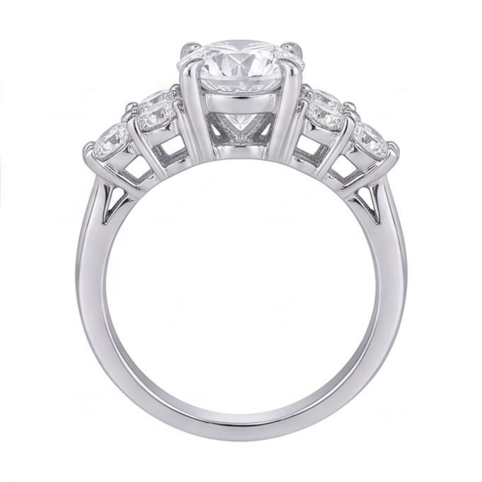Natural Diamond Ring 2.60ct - White Gold 14K