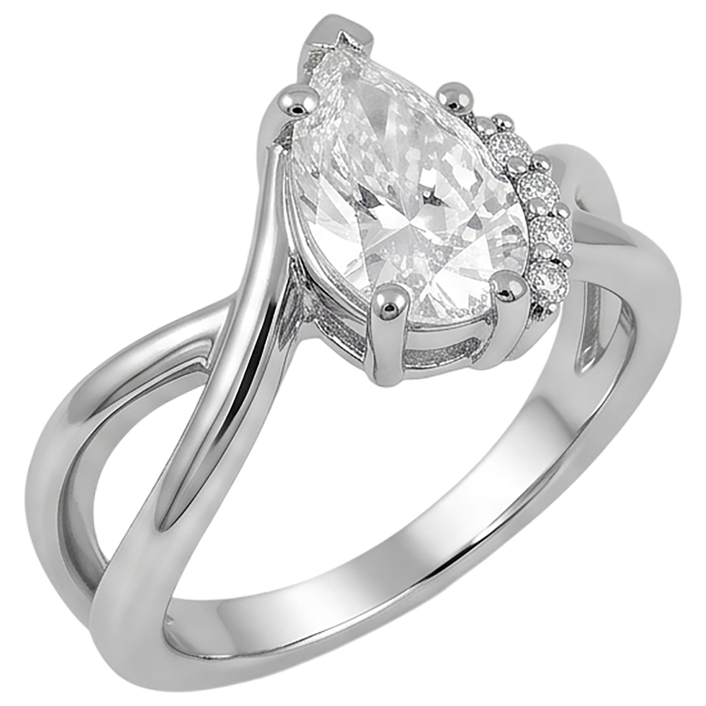 Natural Diamond Ring 2.70ct - White Gold 14K