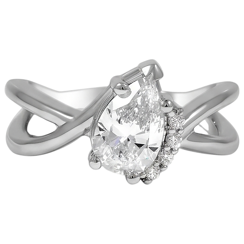 Natural Diamond Ring 2.70ct - White Gold 14K