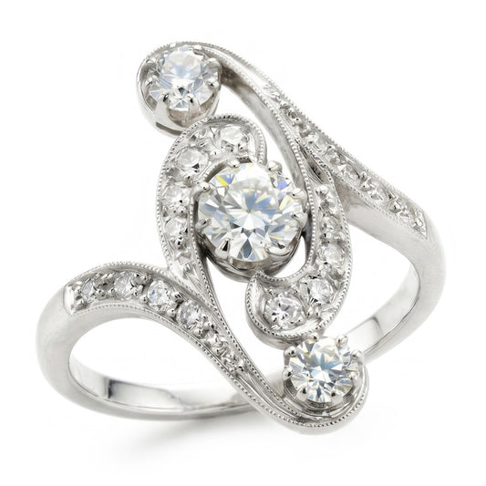 Natural Diamond Ring 2.75ct - White Gold 14K