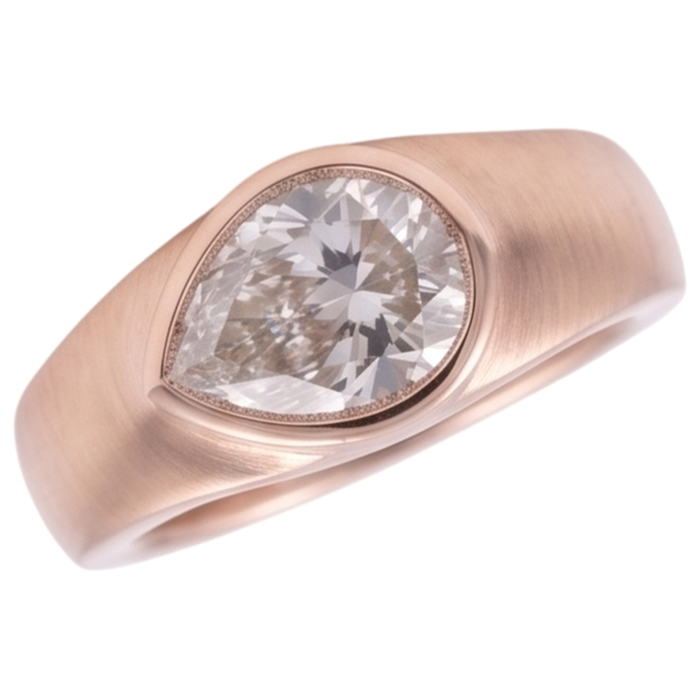 Natural Diamond Ring 2ct - Rose Gold 14K