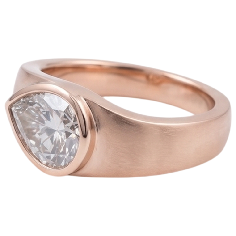 Natural Diamond Ring 2ct - Rose Gold 14K
