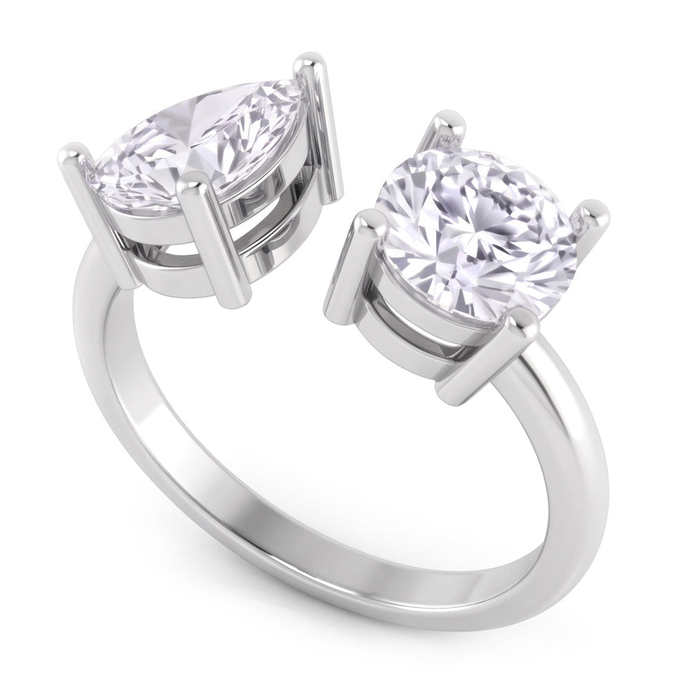 Natural Diamond Ring 2ct - White Gold 14K