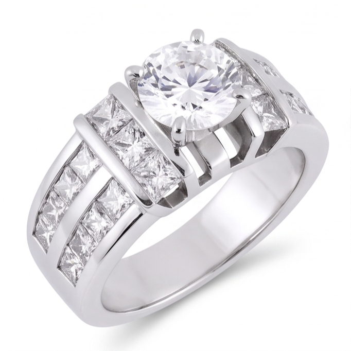 Natural Diamond Ring 3.01ct - White Gold 14K