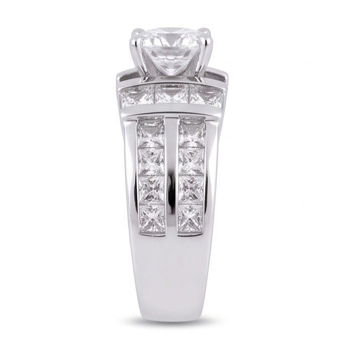 Natural Diamond Ring 3.01ct - White Gold 14K