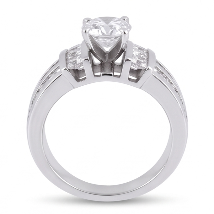 Natural Diamond Ring 3.01ct - White Gold 14K