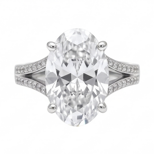 Natural Diamond Ring 3.40ct - White Gold 14K