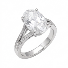 Natural Diamond Ring 3.40ct - White Gold 14K