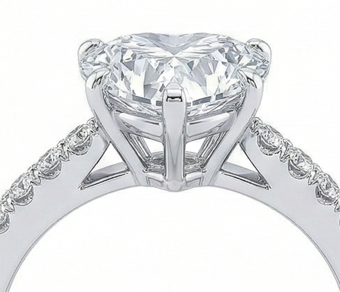 Natural Diamond Ring 3.50ct - White Gold 14K